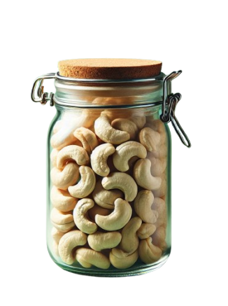 DALL_E_2025-03-03_22.06.56_-_A_glass_jar_filled_with_fresh_cashew_nuts__without_shell___sealed_with_a_cork_lid._The_cashews_are_creamy_white_and_plump__neatly_arranged_inside_the_-removebg-preview